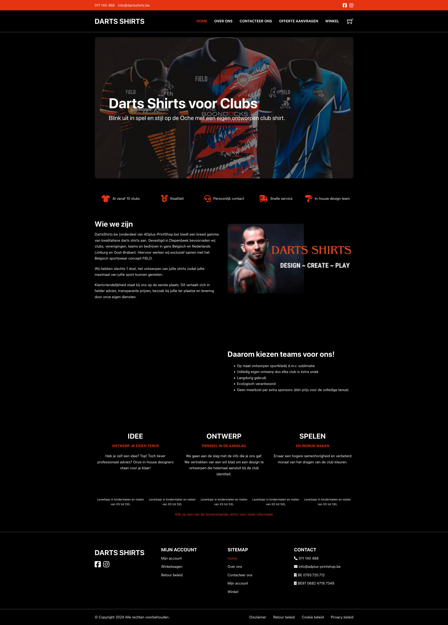 Darts Shirts E-commerce